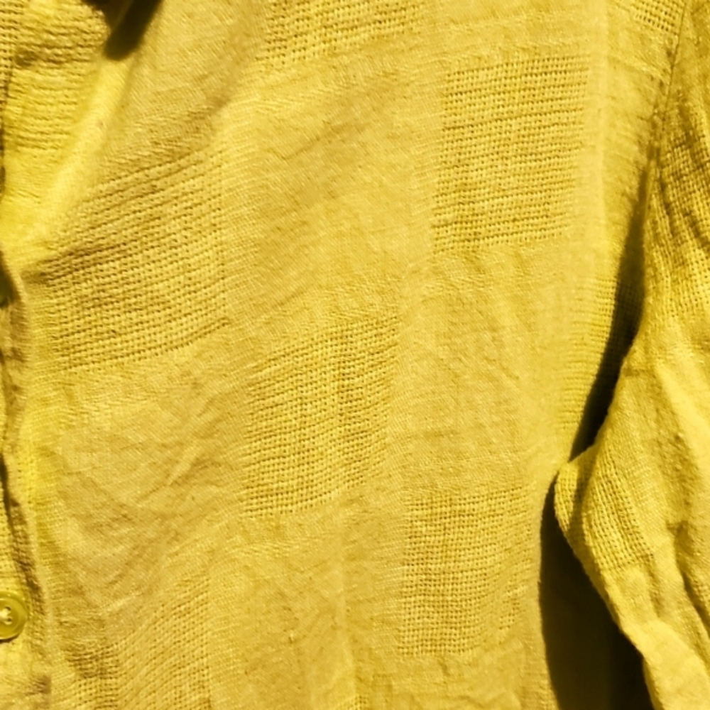 Classic‎ Elements Button Down Shirt Lime Linen Bl… - image 3